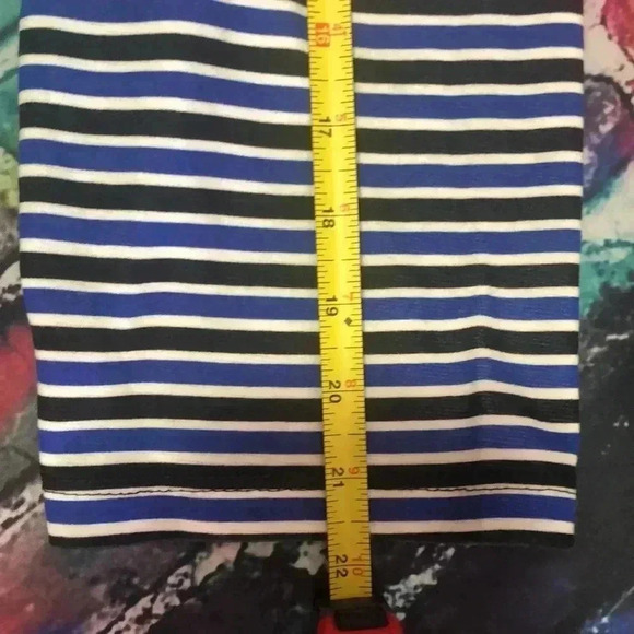 Ashley Stewart plus size dress blue,white,black stripes size 20 - Picture 5 of 11